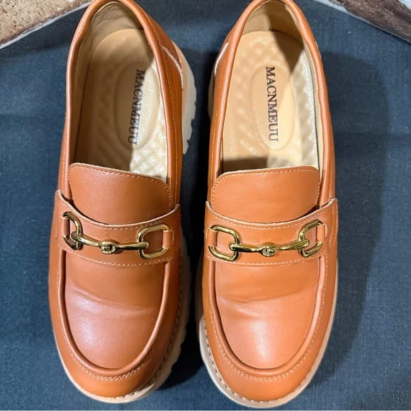 Chunky Tan Loafers - Picture 2 of 5